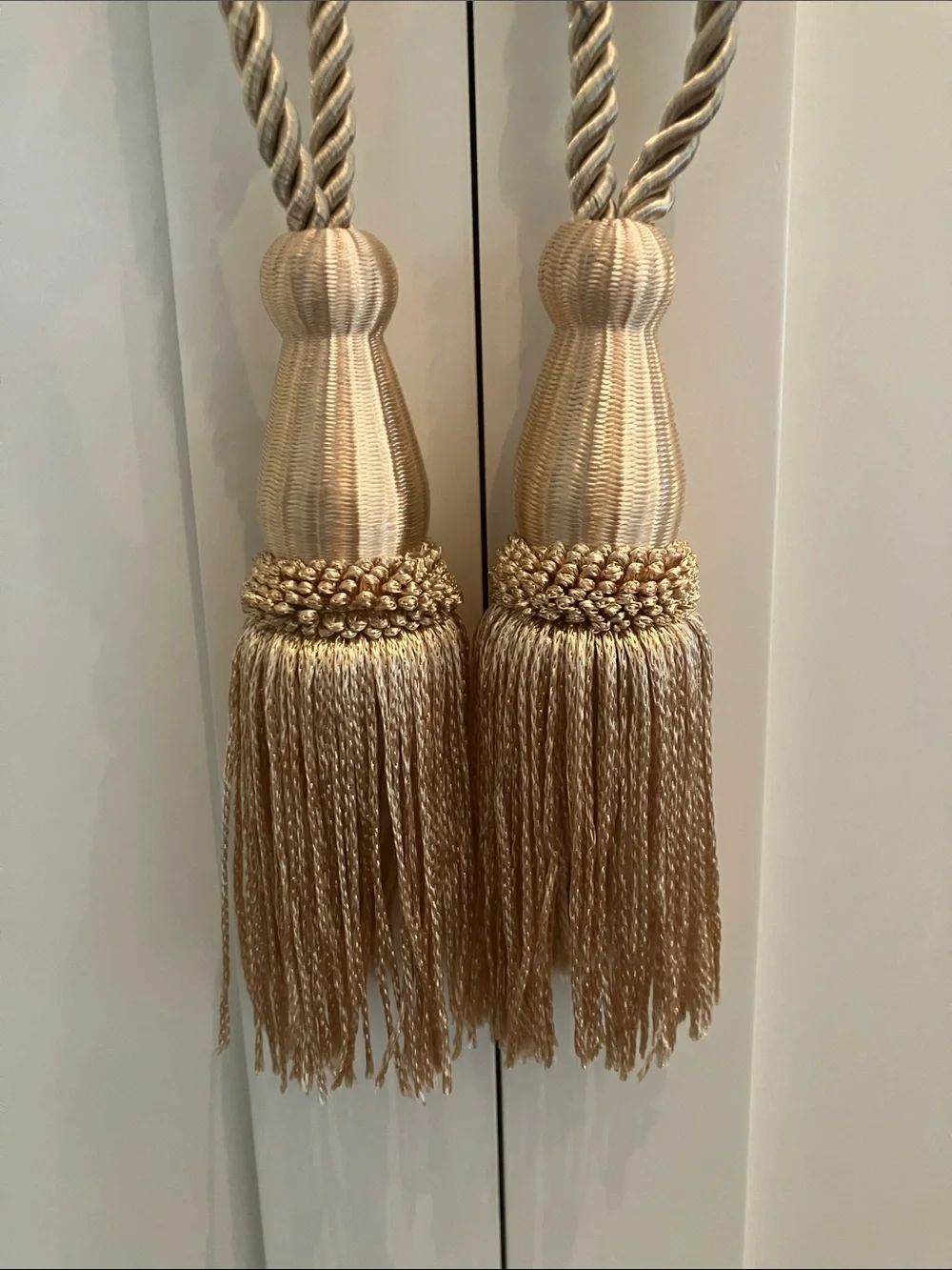 Gold Tassel Curtain Tiebacks - Pair
